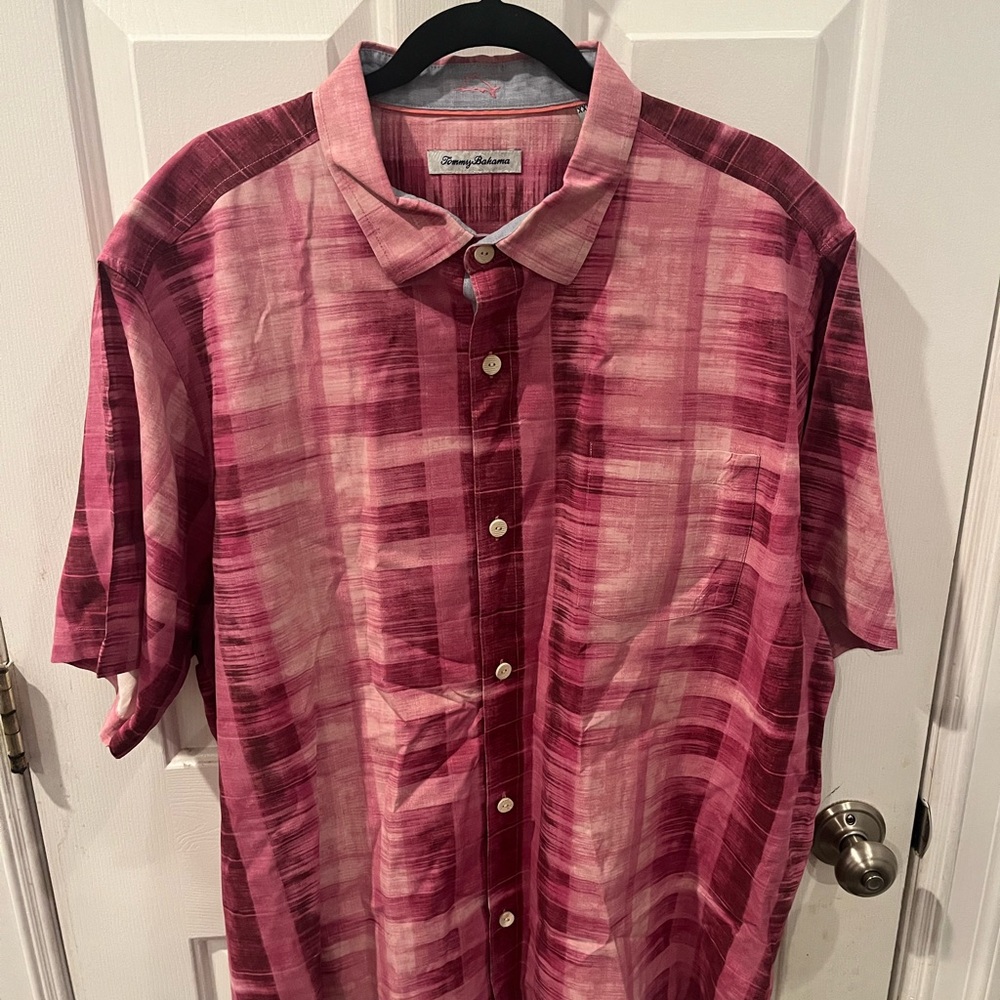 Tommy Bahama Men's Red Plaid Button Down Shirt